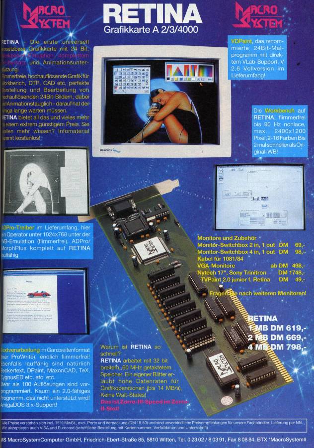 MacroSystem Retina - Zeitgenössische Werbung - Datum: 1993-03, Herkunft: DE