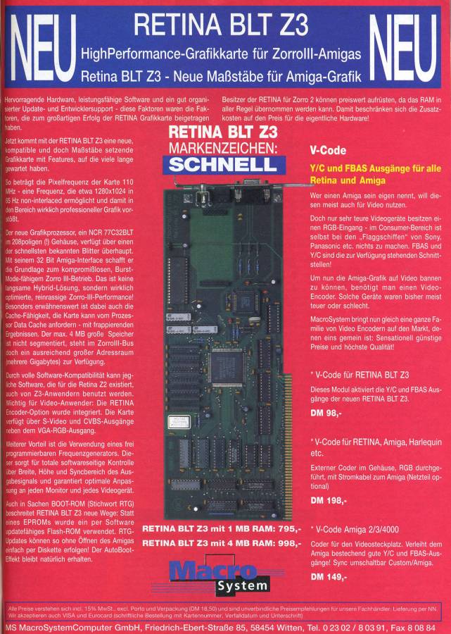 MacroSystem Retina BLT Z3 - Vintage Advert - Date: 1993-12, Origin: DE