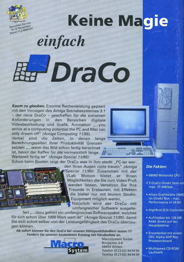 MacroSystem DraCo - Vintage Ad (Datum: 1995-11, Herkunft: DE)