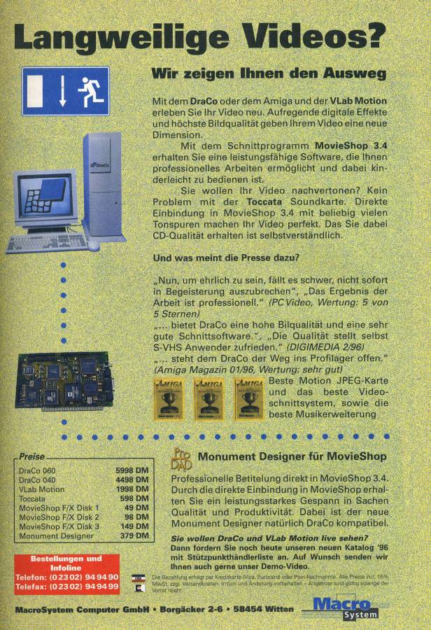 MacroSystem DraCo - Vintage Ad (Datum: 1996-05, Herkunft: DE)
