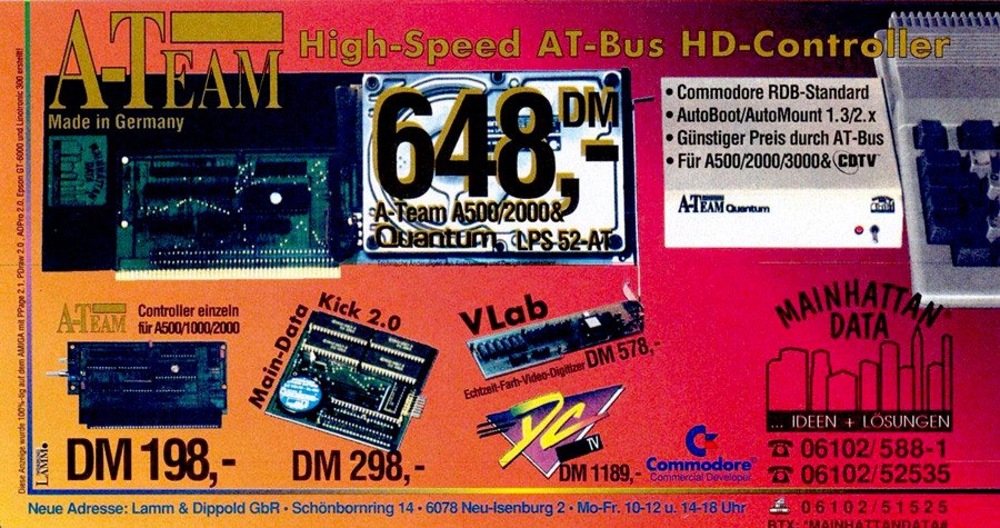 Mainhattan Data A-Team 500 - Vintage Advert - Date: 1992-04, Origin: DE