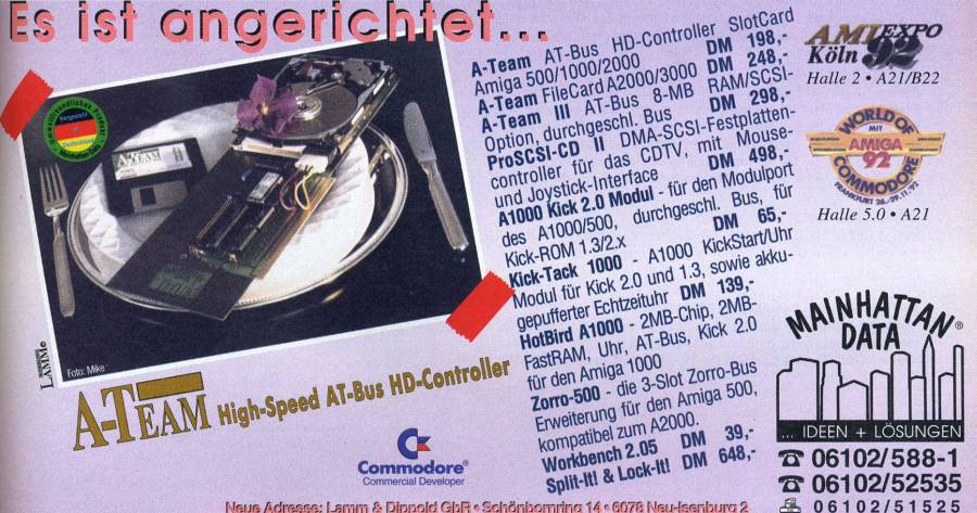 Mainhattan Data A-Team 2000 - Zeitgenössische Werbung - Datum: 1992-10, Herkunft: DE