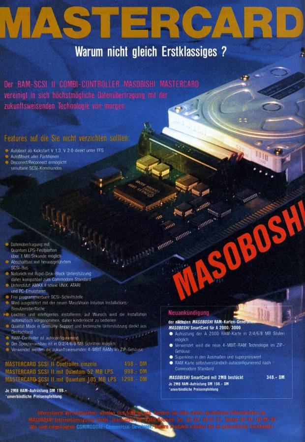 Masoboshi MasterCard (MC-302 & MC-702) - Vintage Advert - Date: 1991-12, Origin: DE