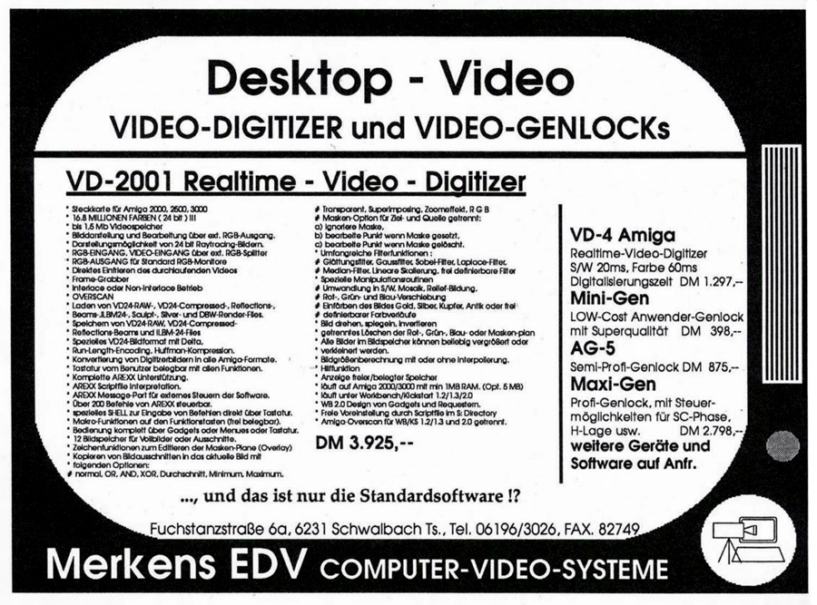 Ing. Roland K&ouml;hler / Merkens EDV VD-2001 - Vintage Advert - Date: 1990-10, Origin: DE