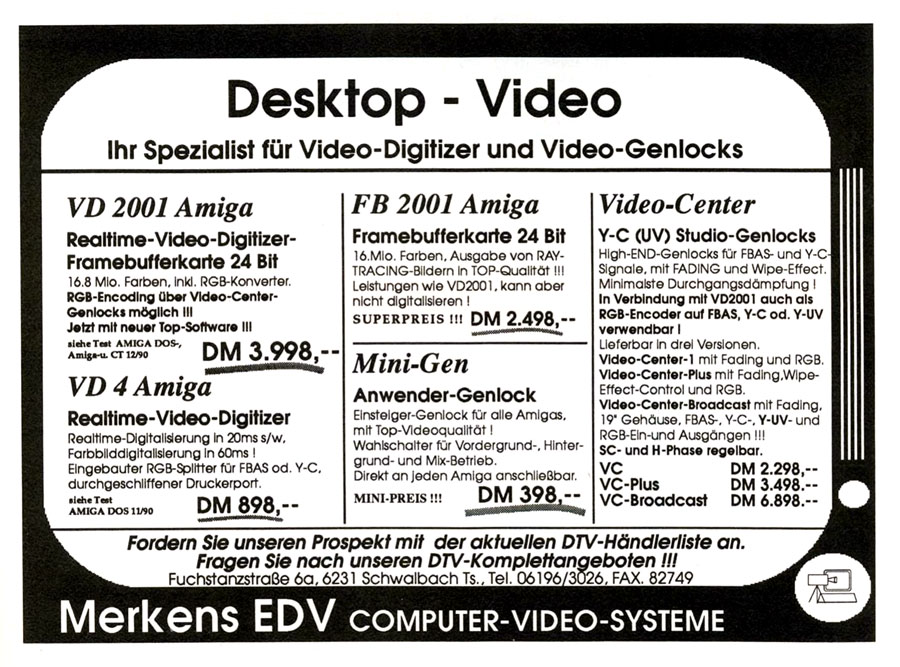 Roland Köhler / Merkens EDV VD-2001 - Vintage Advert - Date: 1991-01, Origin: DE