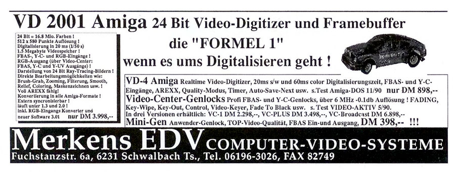 Roland Köhler / Merkens EDV VD-2001 - Vintage Advert - Date: 1991-07, Origin: DE