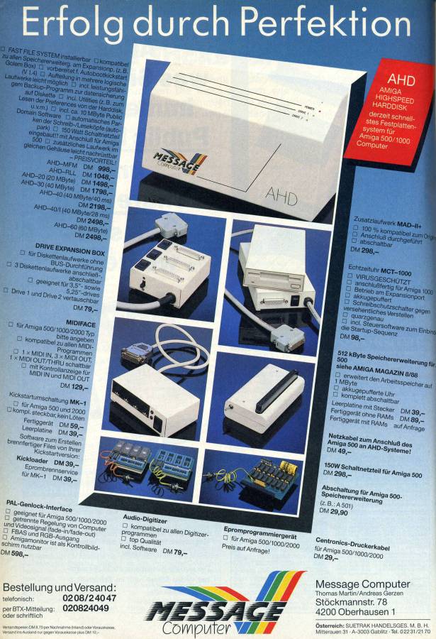 Message Computer Computer 512k - Zeitgenössische Werbung - Datum: 1988-10, Herkunft: DE