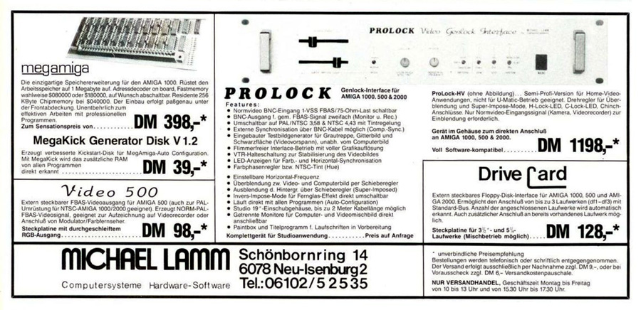 Michael Lamm Computersysteme Prolock - Vintage Advert - Date: 1987-06, Origin: DE