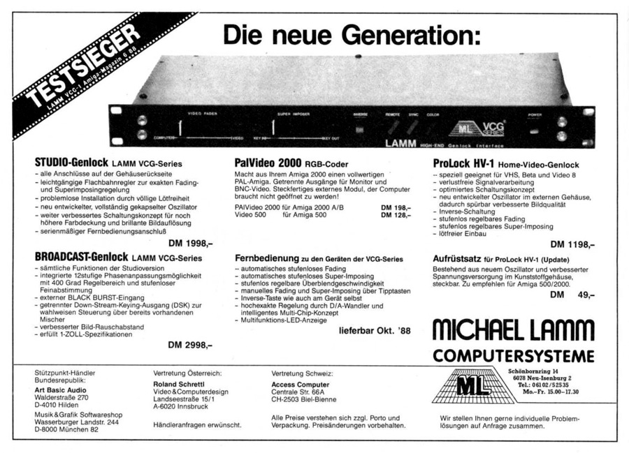 Michael Lamm Computersysteme Prolock-HV - Vintage Advert - Date: 1988-09, Origin: DE