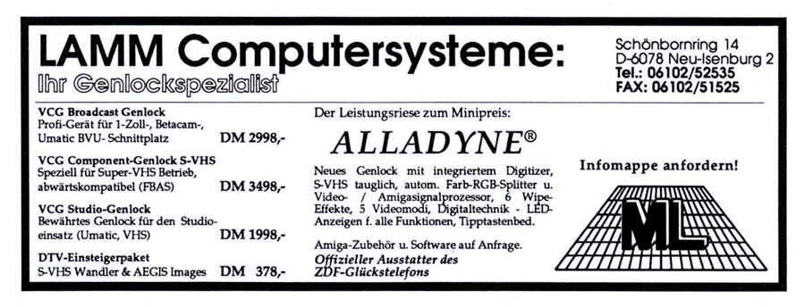 Michael Lamm Computersysteme Alladyne - Vintage Advert - Date: 1989-11, Origin: DE
