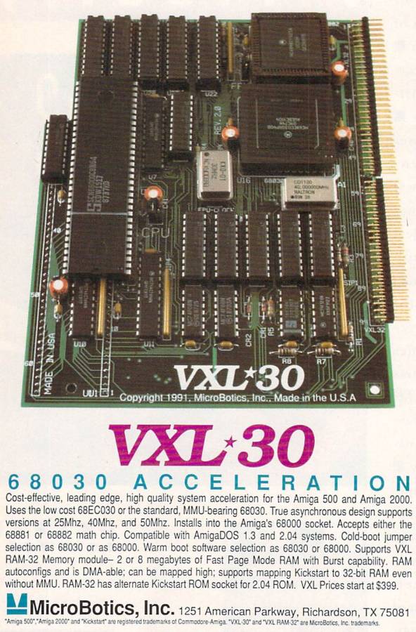 Microbotics VXL*30 - Vintage Ad (Datum: 1992-01, Herkunft: US)