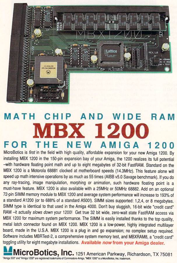 Microbotics MBX 1200 & 1200z - Vintage Advert - Date: 1993-03, Origin: US