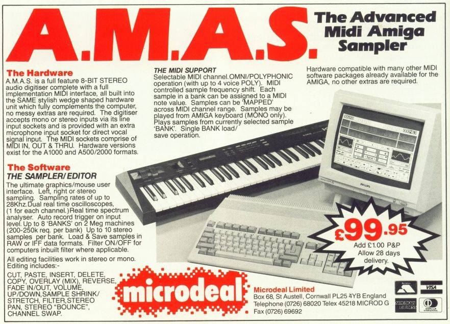 Microdeal A.M.A.S - Zeitgenössische Werbung - Datum: 1988-11, Herkunft: GB