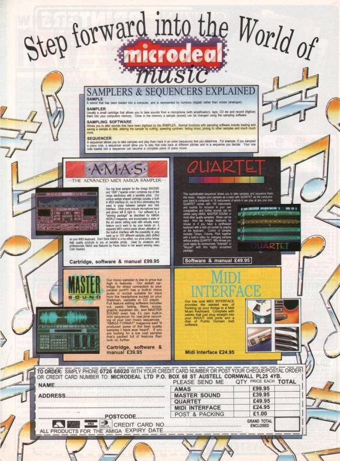 Microdeal Master Sound - Zeitgenössische Werbung - Datum: 1991-07, Herkunft: GB
