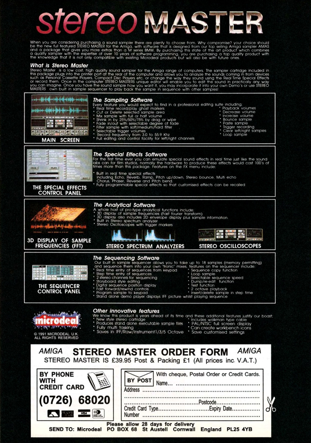 Microdeal Stereo Master - Zeitgen&ouml;ssische Werbung - Datum: 1991-12, Herkunft: UK