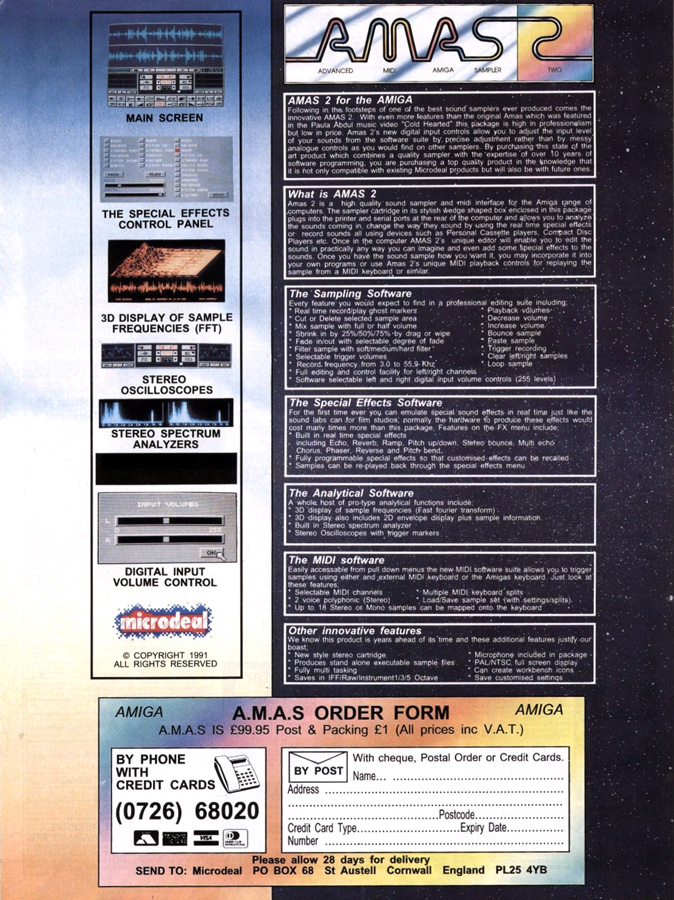 Microdeal A.M.A.S. 2 - Zeitgen&ouml;ssische Werbung - Datum: 1992-06, Herkunft: UK