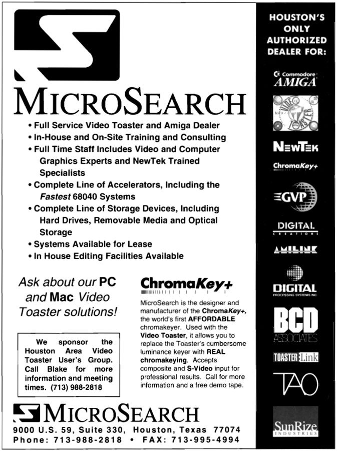 MicroSearch ChromaKey + - Zeitgenössische Werbung - Datum: 1993-02, Herkunft: US