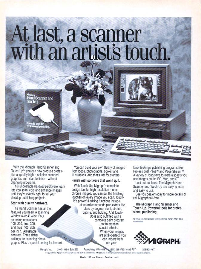 Migraph Hand Scanner - Vintage Ad (Datum: 1989-12, Herkunft: US)