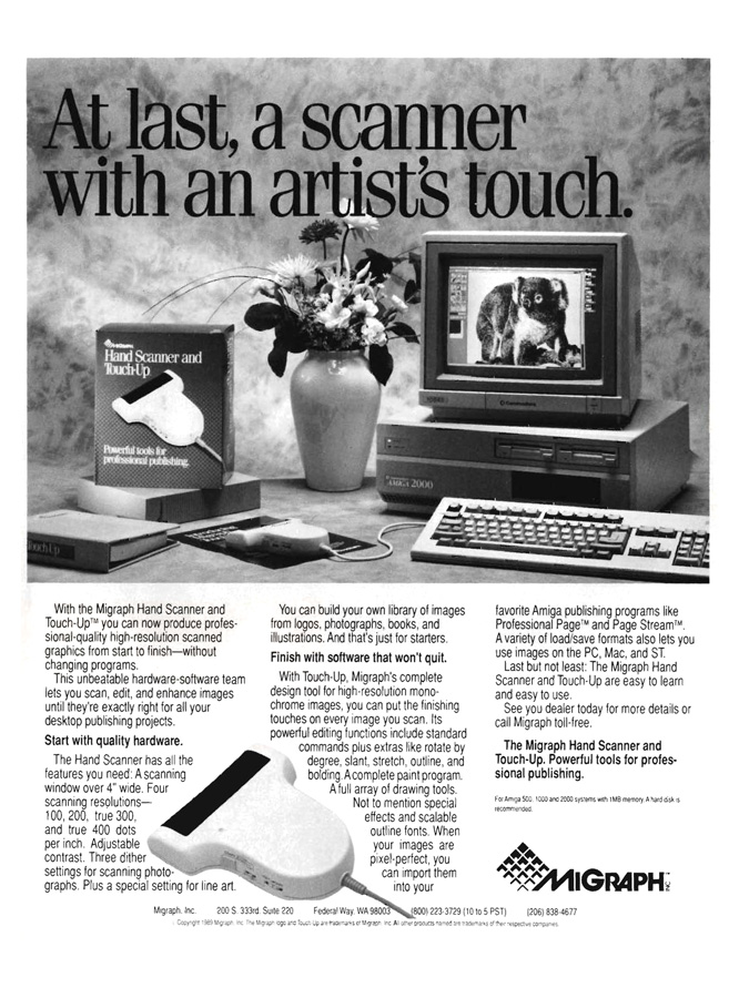 Migraph Hand Scanner - Vintage Advert - Date: 1990-02, Origin: US