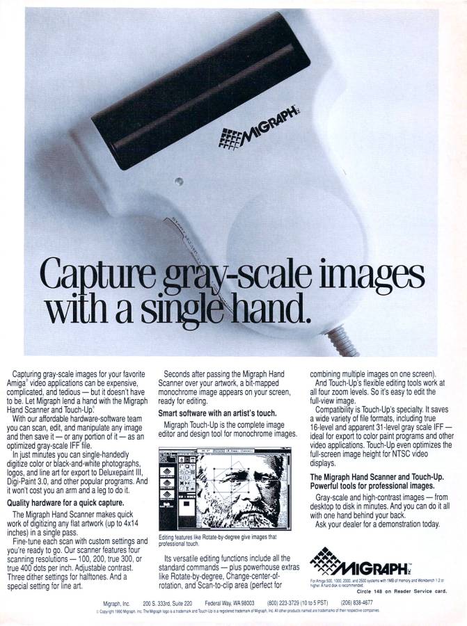 Migraph Hand Scanner - Vintage Advert - Date: 1990-12, Origin: US