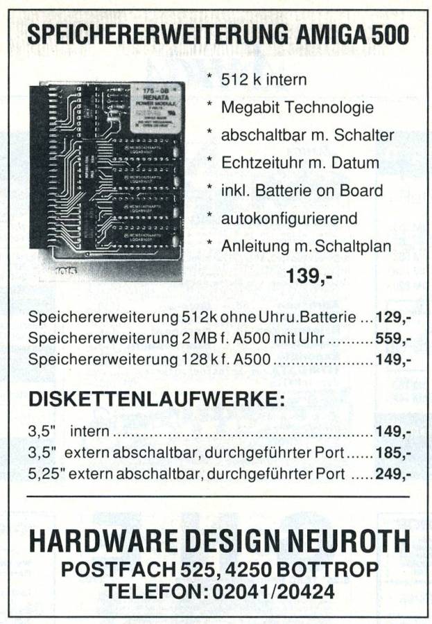 Neuroth Hardware Design 512 - Zeitgenössische Werbung - Datum: 1990-06, Herkunft: DE