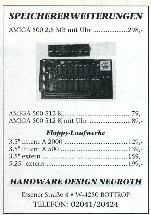 Neuroth Hardware Design Mega 2/8 - Zeitgenössische Werbung - Datum: 1991-06, Herkunft: DE