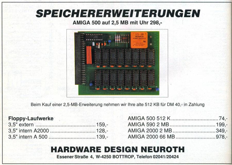 Neuroth Hardware Design Mega 2/8 - Zeitgenössische Werbung - Datum: 1991-07, Herkunft: DE