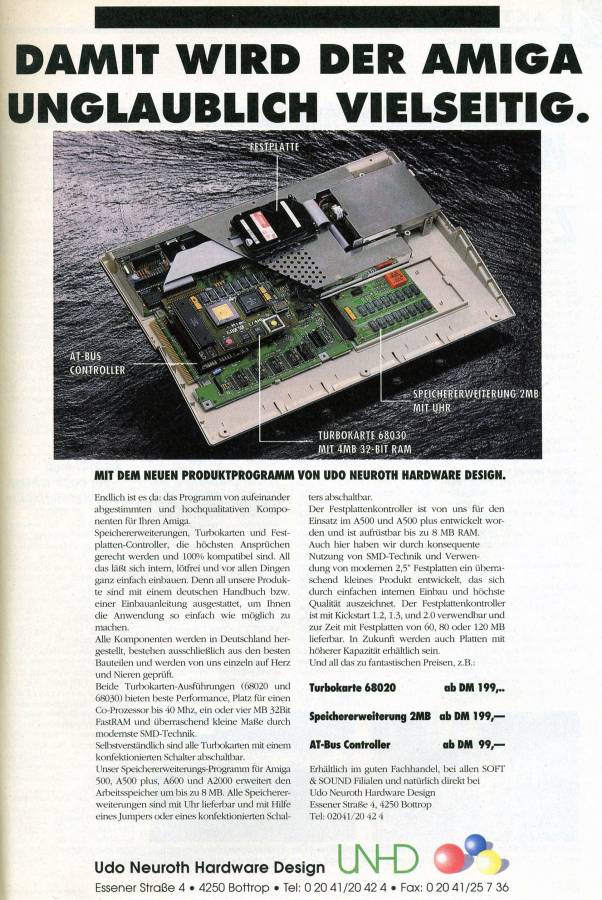 M-Tec / Neuroth Hardware Design 68030 - Zeitgenössische Werbung - Datum: 1993-01, Herkunft: DE