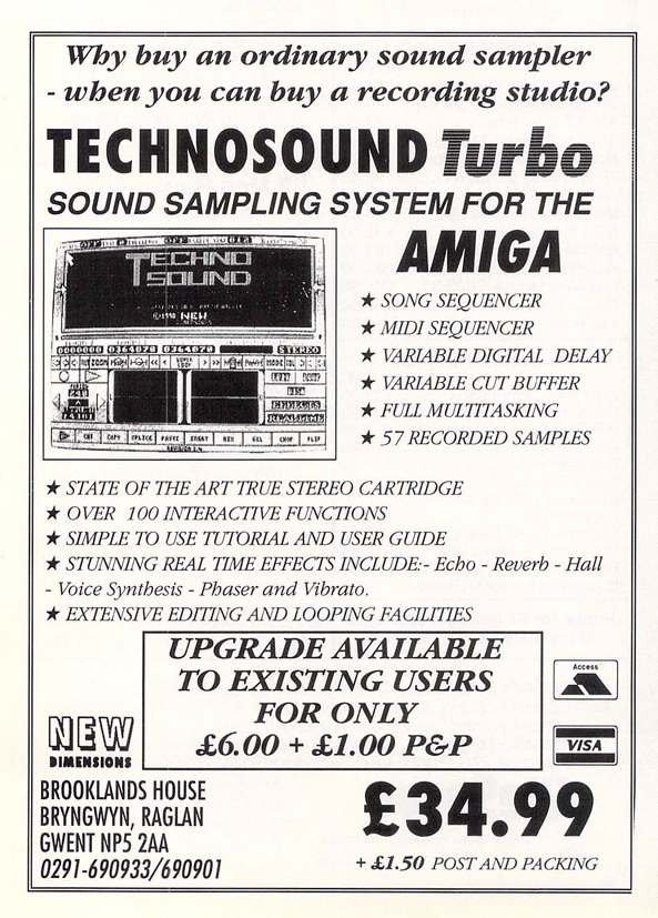 New Dimensions TechnoSound Turbo - Zeitgenössische Werbung - Datum: 1991-05, Herkunft: GB