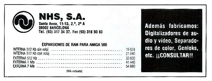 New Hard & Soft 512kB RAM A500 - Zeitgenössische Werbung - Datum: 1990-02, Herkunft: ES