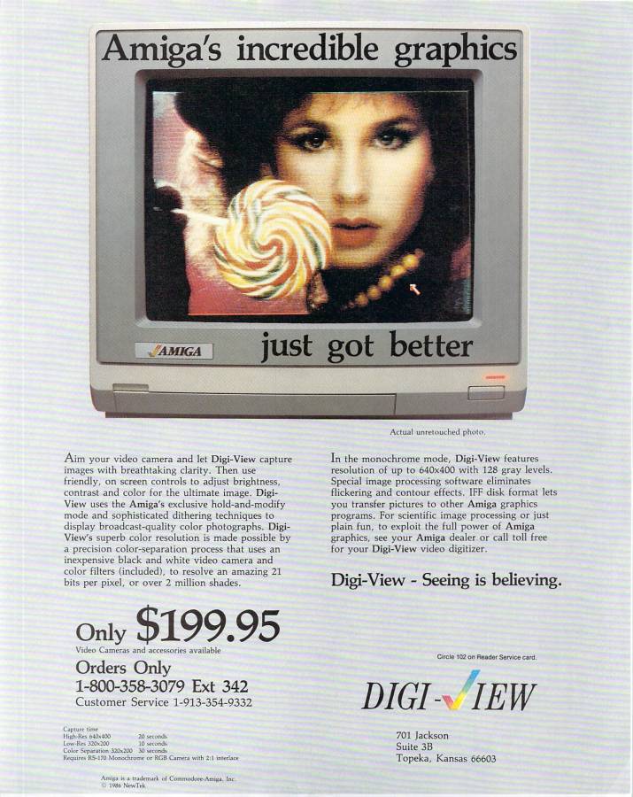 NewTek DigiView - Vintage Advert - Date: 1986-05, Origin: US