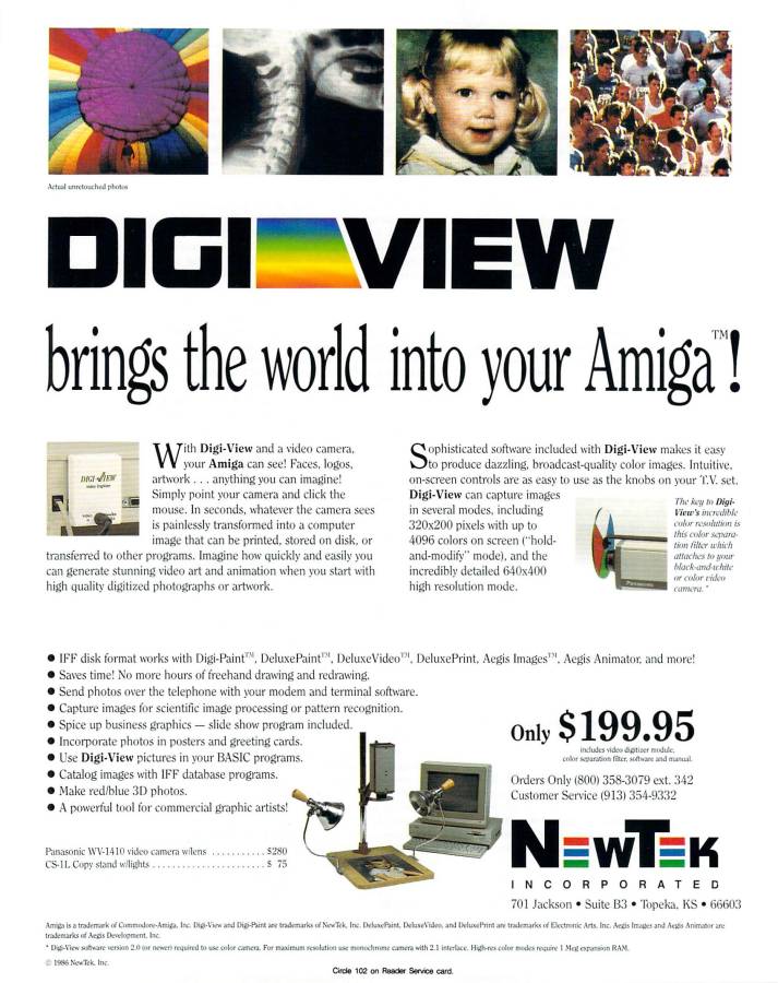 NewTek DigiView - Zeitgenössische Werbung - Datum: 1987-01, Herkunft: US