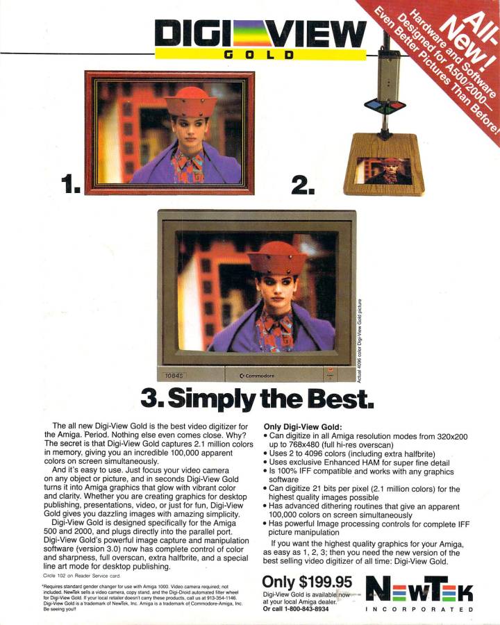 NewTek DigiView Gold - Vintage Advert - Date: 1989-04, Origin: US