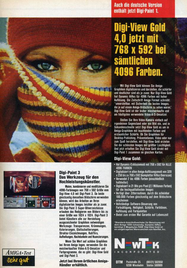 NewTek DigiView Gold - Vintage Advert - Date: 1991-01, Origin: DE