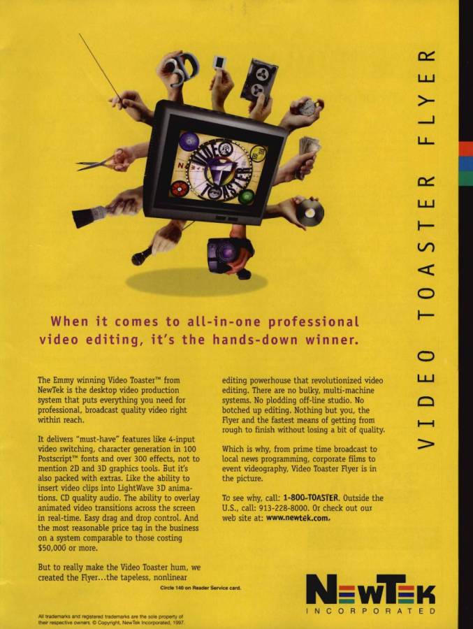 NewTek Video Toaster Flyer - Zeitgenössische Werbung - Datum: 1997-03, Herkunft: US