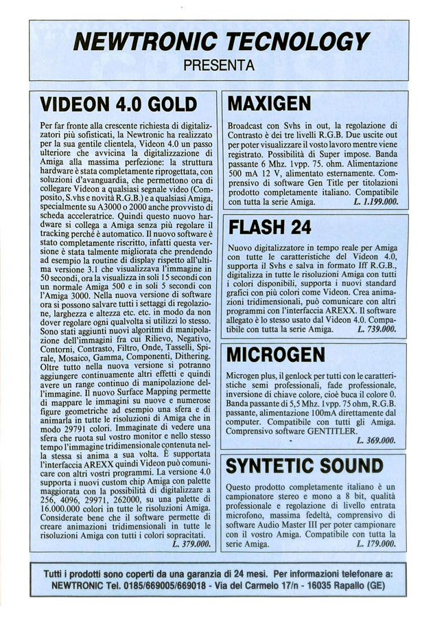 Newtronic Technologies Maxigen - Vintage Advert - Date: 1992-07, Origin: IT