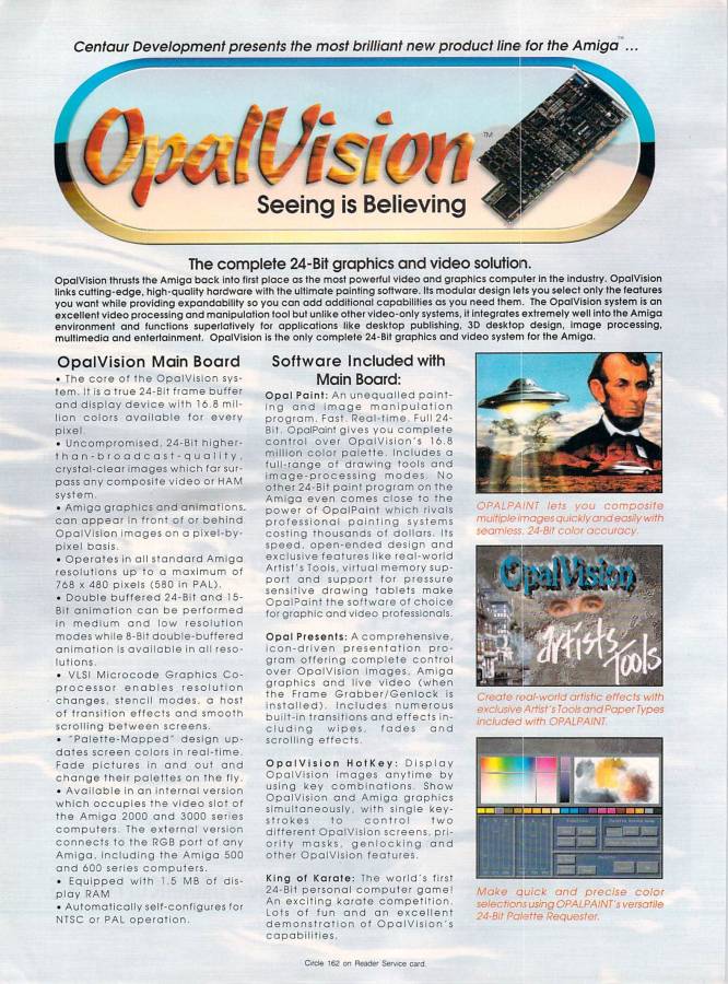 Opal Technologies OpalVision - Zeitgenössische Werbung - Datum: 1992-09, Herkunft: US