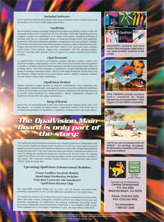 Opal Technologies OpalVision - Zeitgenössische Werbung - Datum: 1992-10, Herkunft: US