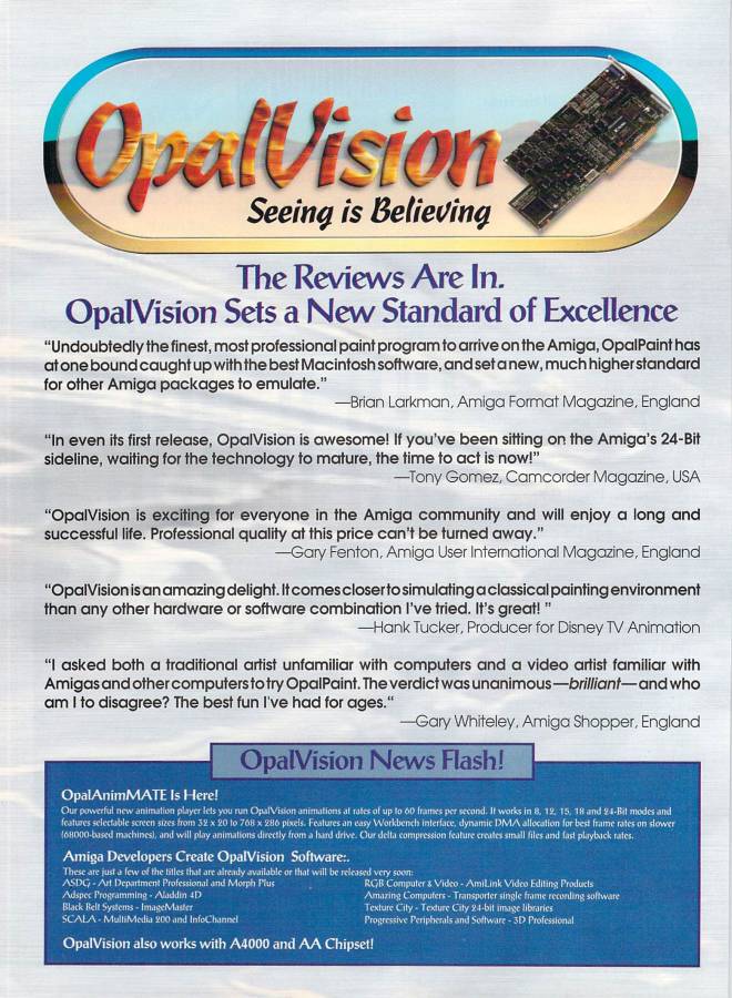 Opal Technologies OpalVision - Zeitgenössische Werbung - Datum: 1993-01, Herkunft: US