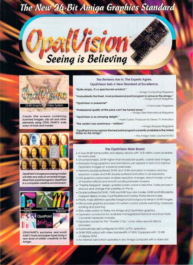 Opal Technologies OpalVision - Zeitgenössische Werbung - Datum: 1993-02, Herkunft: US