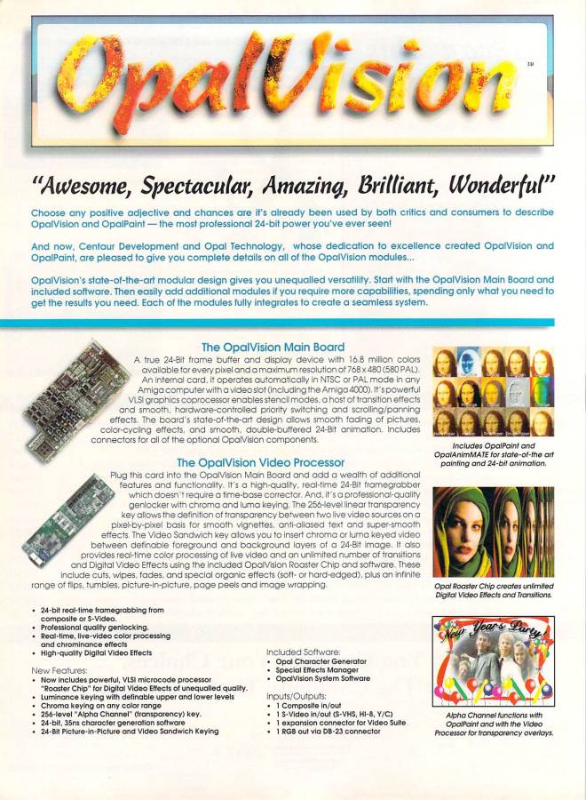 Opal Technologies OpalVision - Zeitgenössische Werbung - Datum: 1993-05, Herkunft: US