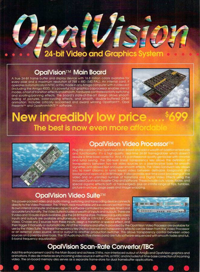 Opal Technologies OpalVision - Zeitgenössische Werbung - Datum: 1993-08, Herkunft: US