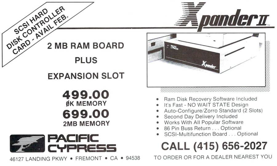 Pacific Cypress Xpander II - Zeitgenössische Werbung - Datum: 1987-03, Herkunft: US