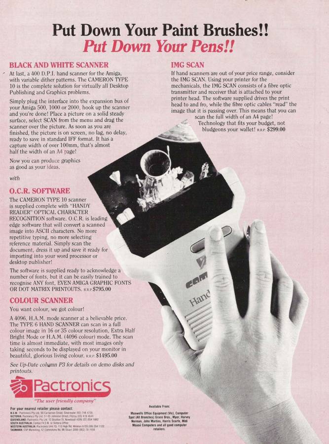 Cameron Handy Scanner - Vintage Ad (Datum: 1990-10, Herkunft: AU)