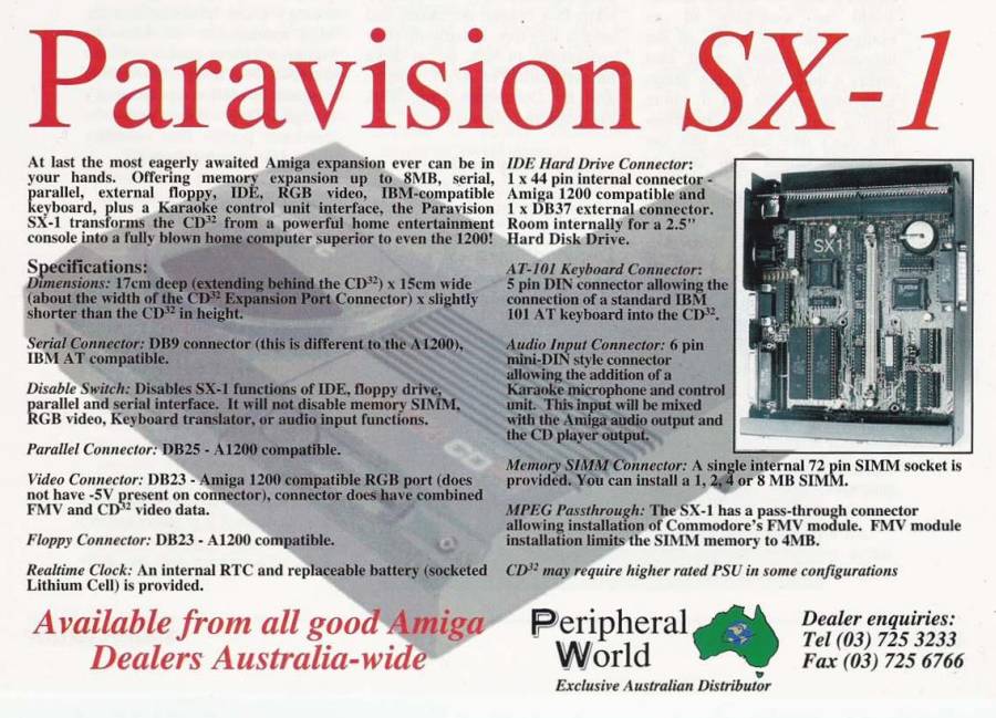 Paravision / Microbotics SX-1 - Zeitgenössische Werbung - Datum: 1994-10, Herkunft: AU