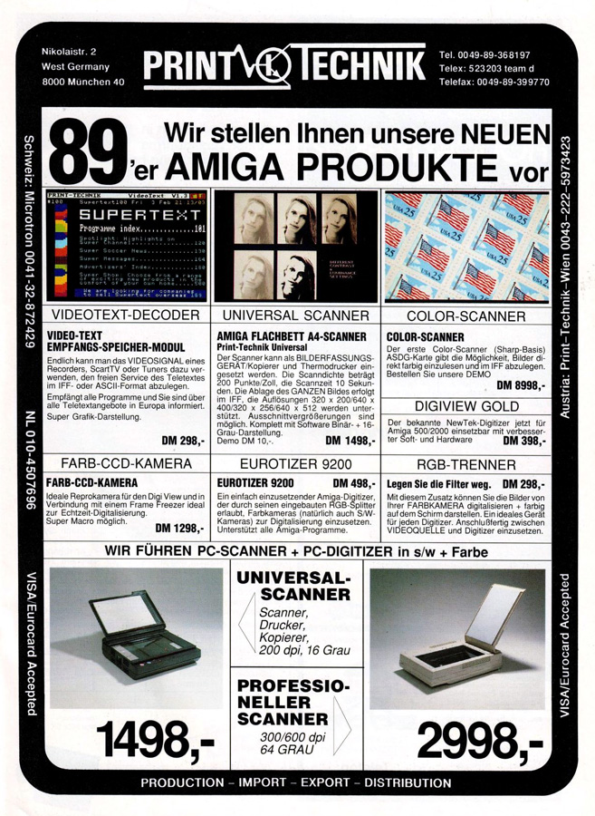 Print-Technik TTD-100 Teletext Decoder - Zeitgen&ouml;ssische Werbung - Datum: 1989-06, Herkunft: DE