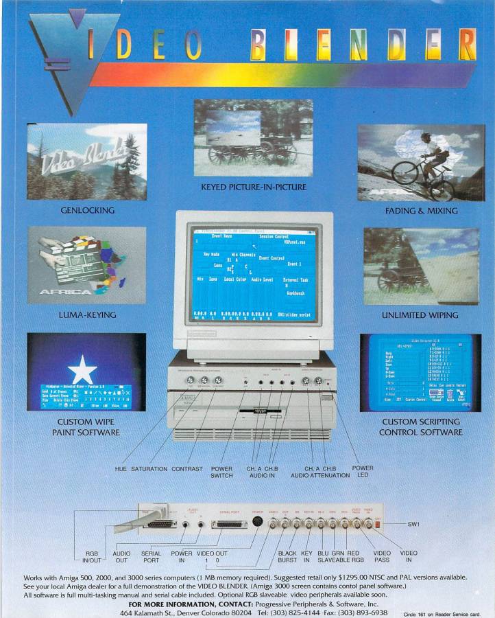 Progressive Peripherals & Software Video Blender - Zeitgenössische Werbung - Datum: 1991-05, Herkunft: US