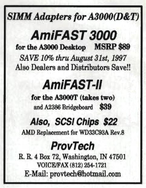 ProvTech AmiFAST-II - Zeitgenössische Werbung - Datum: 1997-08, Herkunft: US