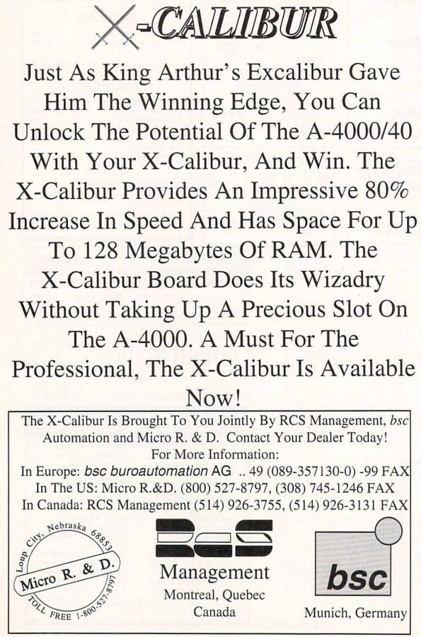 RCS Management X-Calibur - Zeitgenössische Werbung - Datum: 1993-12, Herkunft: US