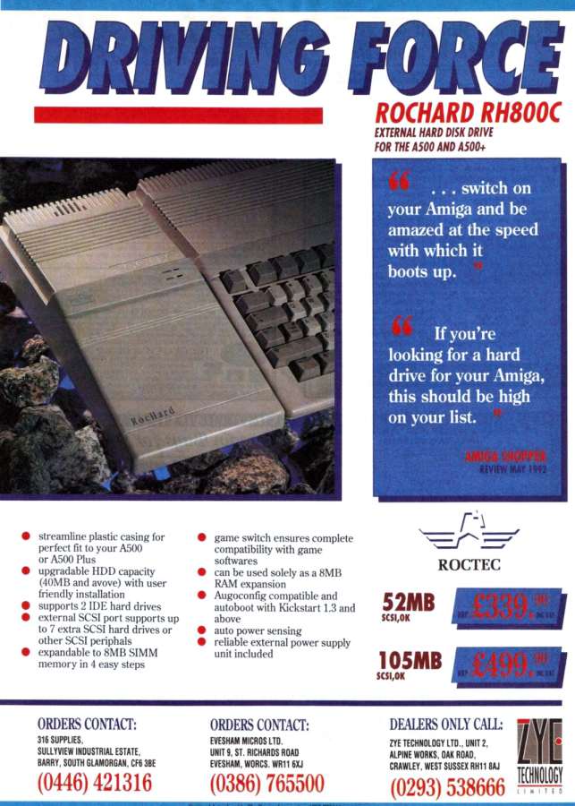 Roctec RocHard RH800C - Vintage Advert - Date: 1992-07, Origin: GB